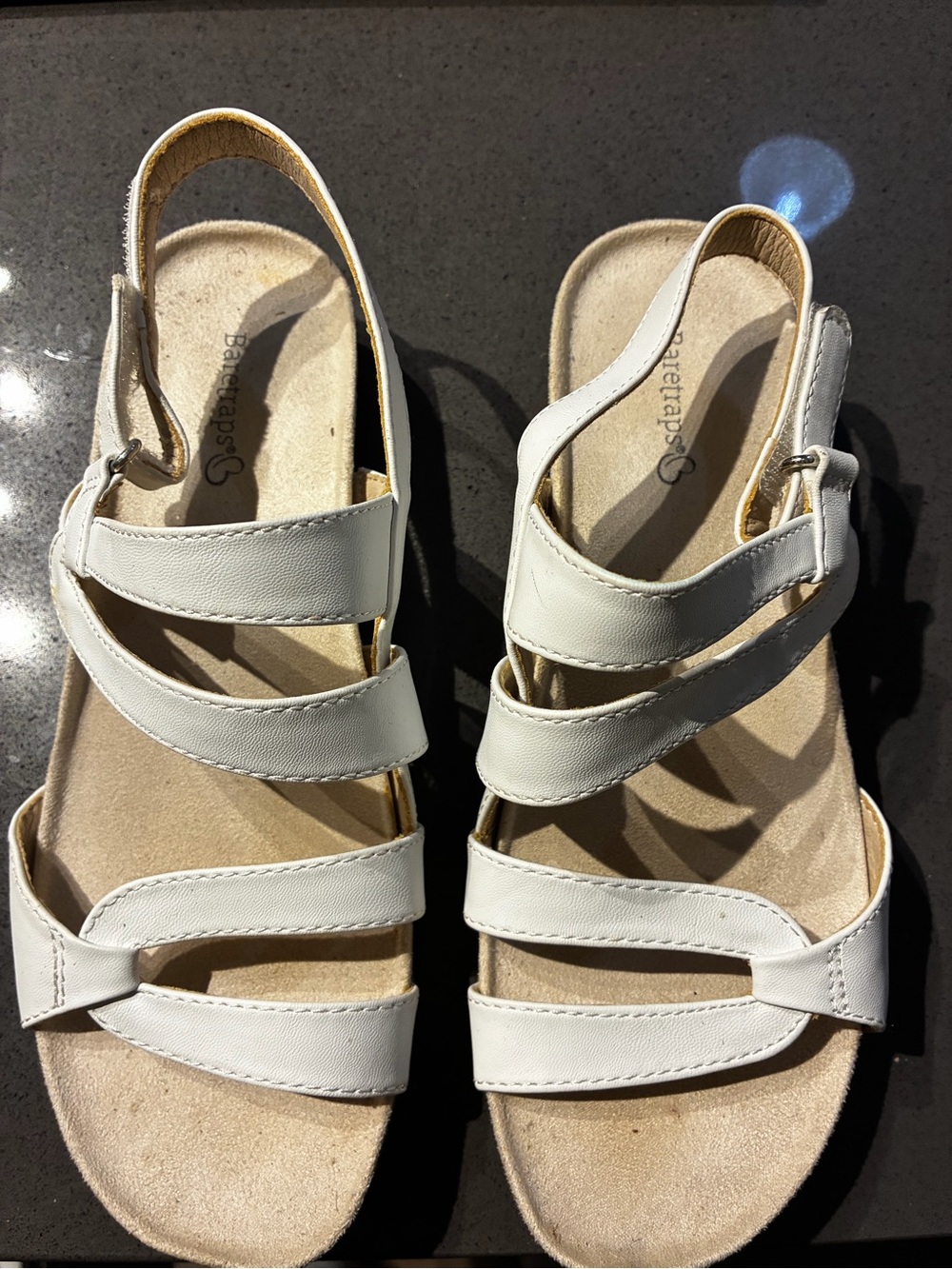 BareTraps White Multi-Strap Slingback Sandals